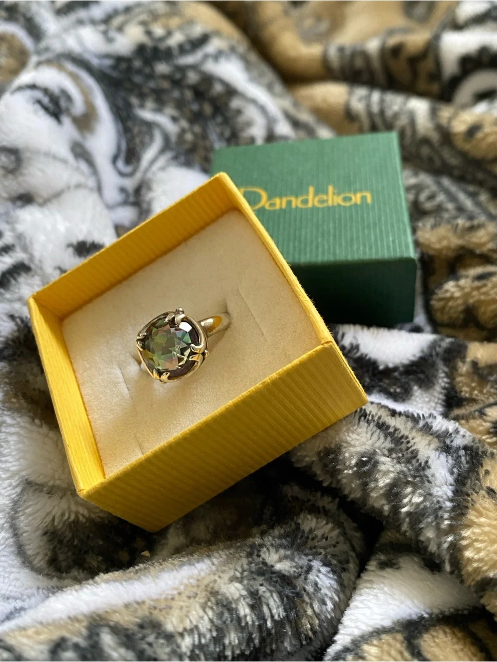 Sterling Silver Green Mystic Topaz Halo Ring